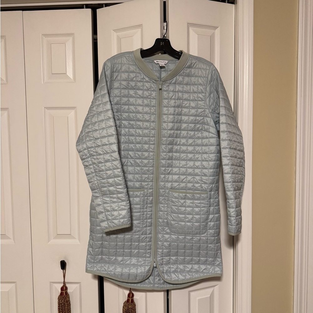 Athleta Light Gray Quilted Jacket